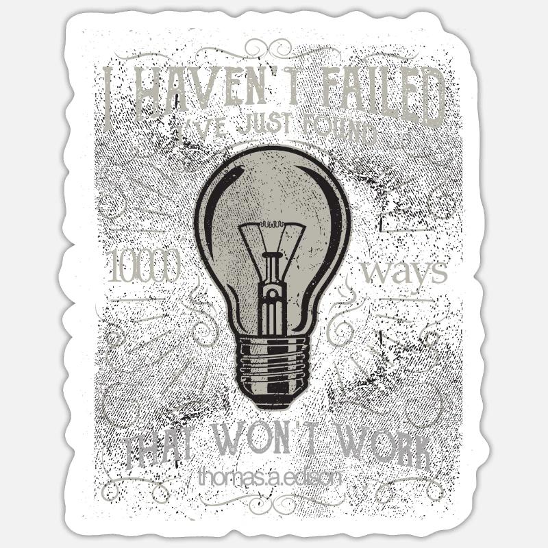 Thomas Edison light bulb - Sticker size S (10 x 10 cm) - white matte