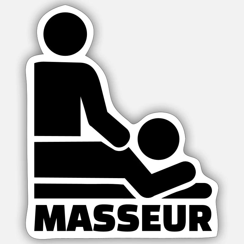Masseur - Sticker size S (10 x 10 cm) - white matte