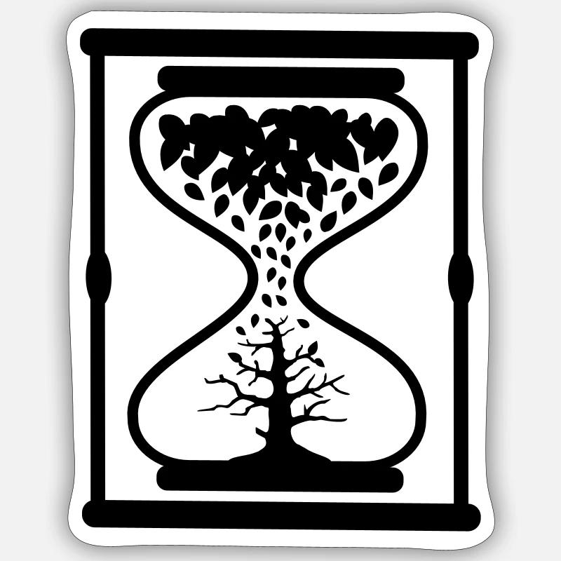 Uhr Sanduhr Geschenk Sticker Größe S (10 x 10 cm)