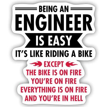 Being An Engineer Is Easy... - Sticker Größe S (10 x 10 cm) - Mattweiß - Vorne