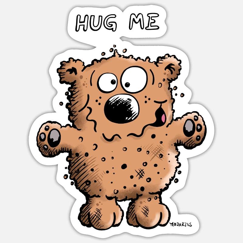 Hug Me Ous - Sticker taille S (10 x 10 cm) - blanc mat