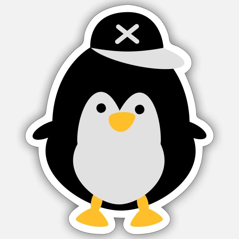 pingouin mignon Sticker taille S (10 x 10 cm)
