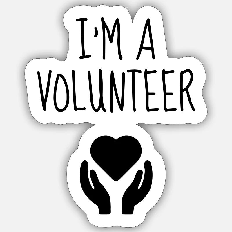 Volunteer Humanitarian Freiwilliger Bénévole - Sticker size S (10 x 10 cm) - white matte