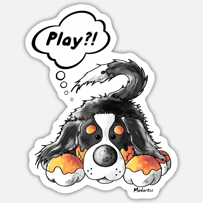 Bouvier bernois - Sticker taille S (10 x 10 cm) - blanc mat