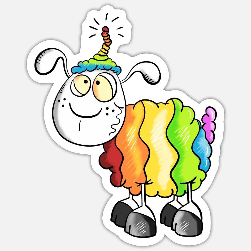 Rainbow Schaf Sticker Größe S (10 x 10 cm)