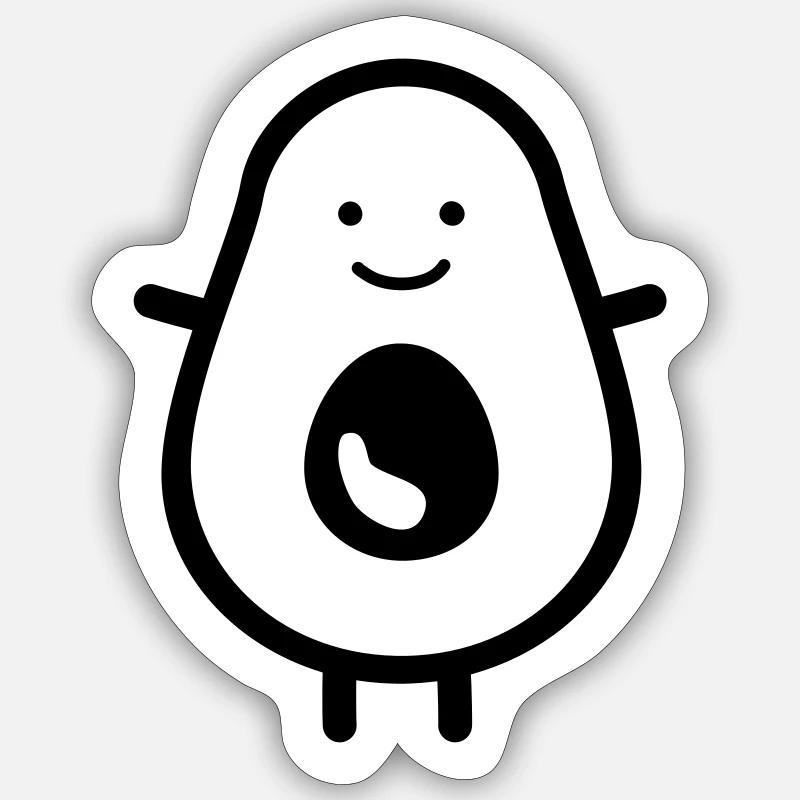 Avocado - Sticker Größe S (10 x 10 cm) - Mattweiß