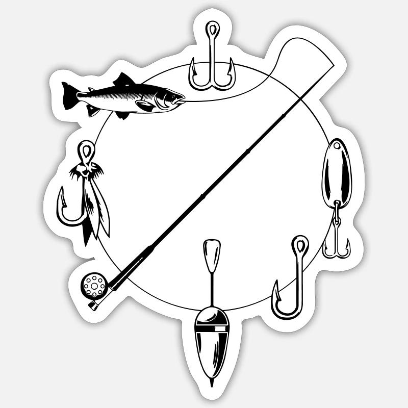 Fishing tackle - Sticker size S (10 x 10 cm) - white matte