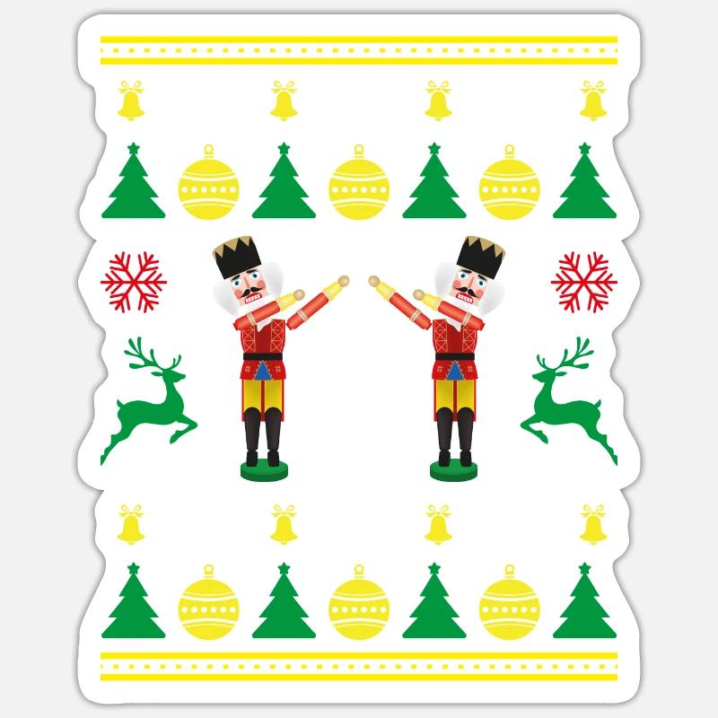 Nutcracker Time Cooles Weihnachtsmotiv Christmas - Sticker Größe S (10 x 10 cm) - Mattweiß