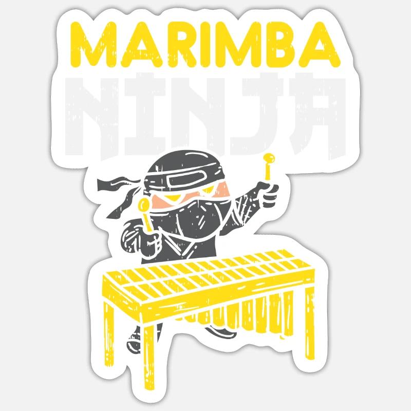 Marimba Ninja For marimba mallets Sticker size S (10 x 10 cm)