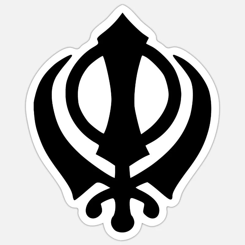sikhism khanda - Sticker Größe S (10 x 10 cm) - Mattweiß