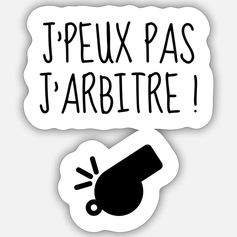 Arbitre / Arbitrage / Sport / Sifflet - Sticker taille S (10 x 10 cm) - blanc mat