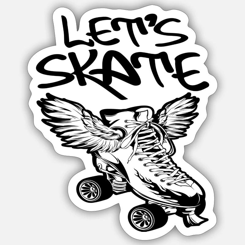 letsskate3 - Sticker Größe S (10 x 10 cm) - Mattweiß