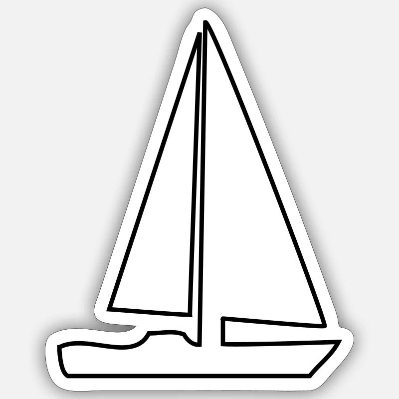 segelboot - Sticker Größe S (10 x 10 cm) - Mattweiß