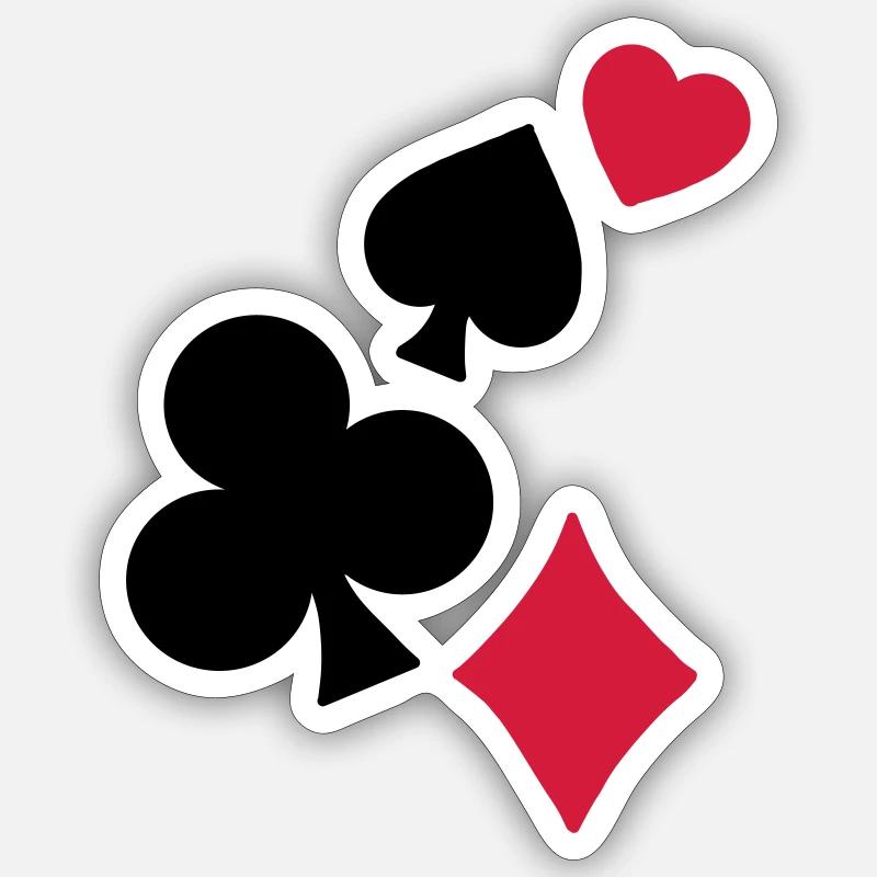 Spielkarten - Sticker Größe S (10 x 10 cm) - Mattweiß