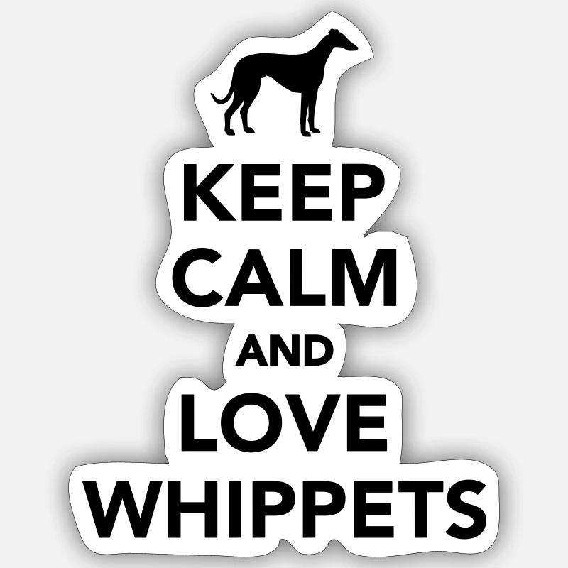 Whippet - Sticker size S (10 x 10 cm) - white matte