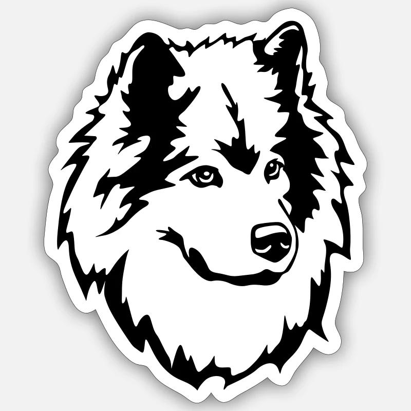 Tête eurasienne - Sticker taille S (10 x 10 cm) - blanc mat