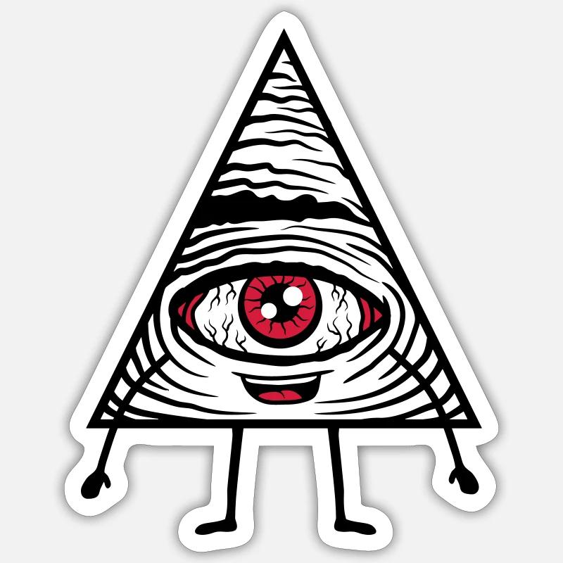 Comic Figur Auge - Sticker Größe S (10 x 10 cm) - Mattweiß