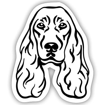 Cocker Spaniel - Sticker taille S (10 x 10 cm) - blanc mat - Devant