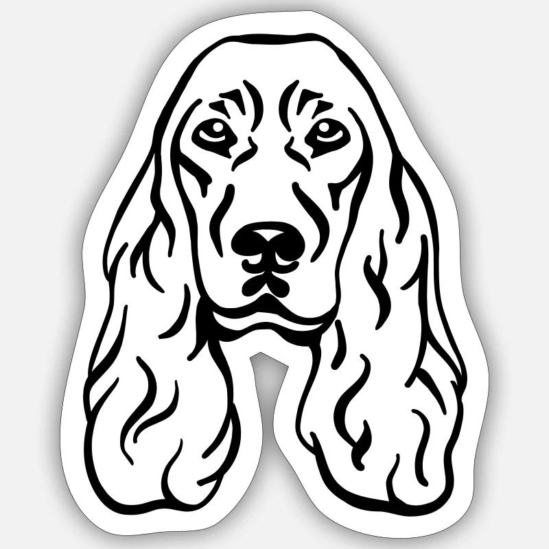 Cocker Spaniel - Sticker Größe S (10 x 10 cm) - Mattweiß