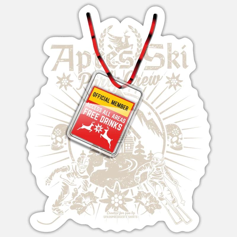 Apres Ski Party Crew - Sticker Größe S (10 x 10 cm) - Mattweiß