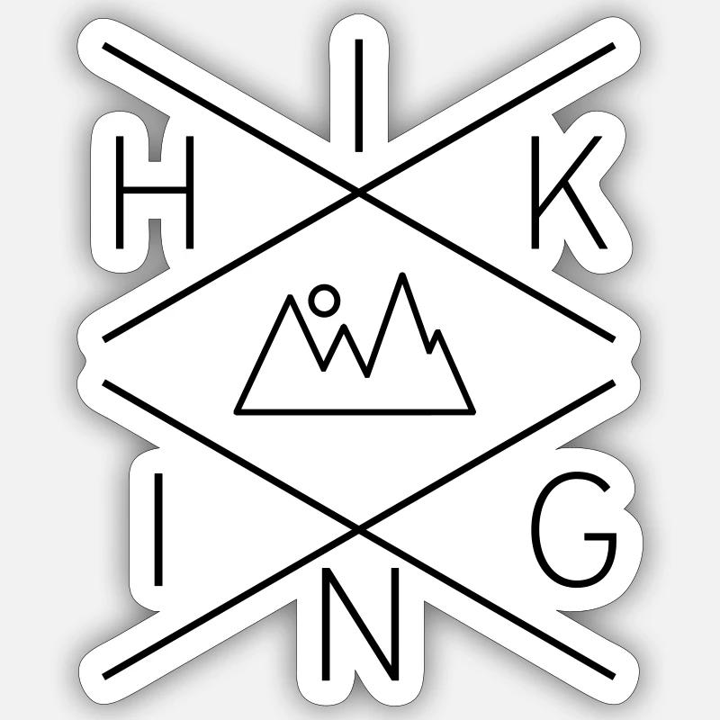 wandern Sticker Größe S (10 x 10 cm)