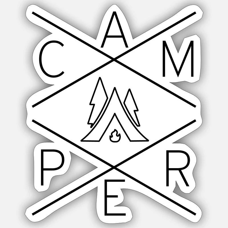 CAMPER - Sticker size S (10 x 10 cm) - white matte