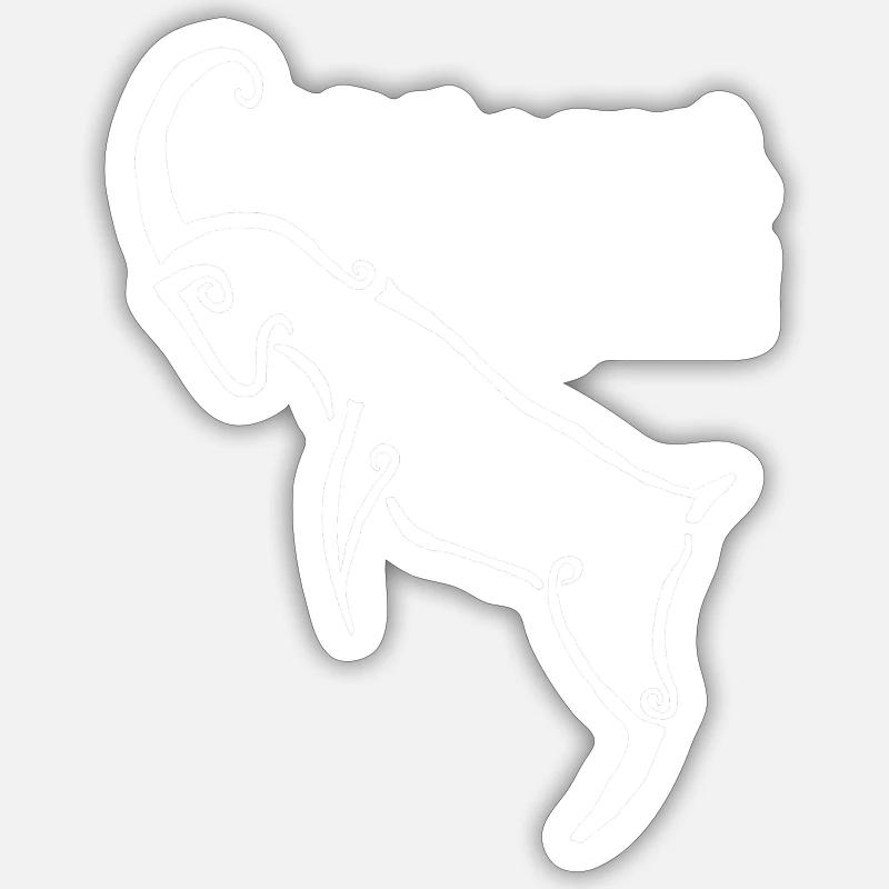 Bodhran goat white Sticker size S (10 x 10 cm)