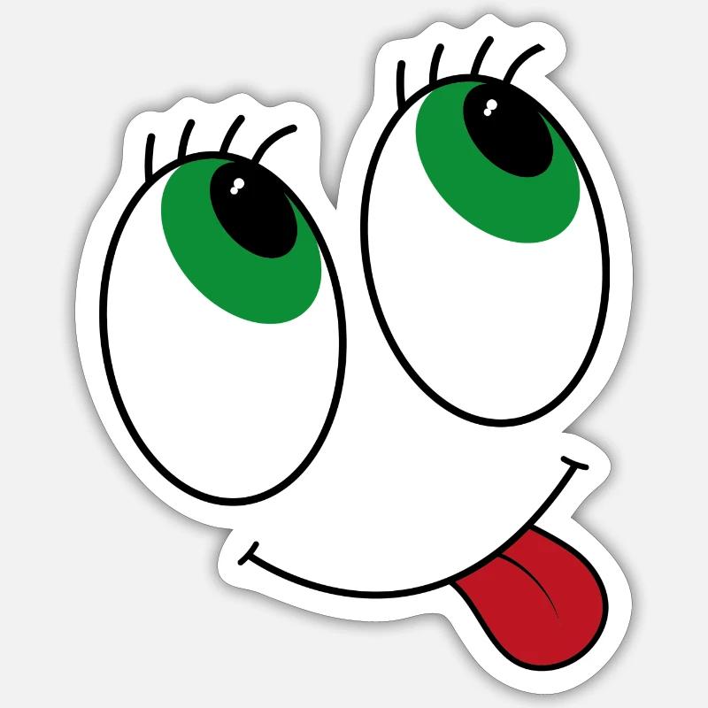 Comic-style eyes - Sticker size S (10 x 10 cm) - white matte