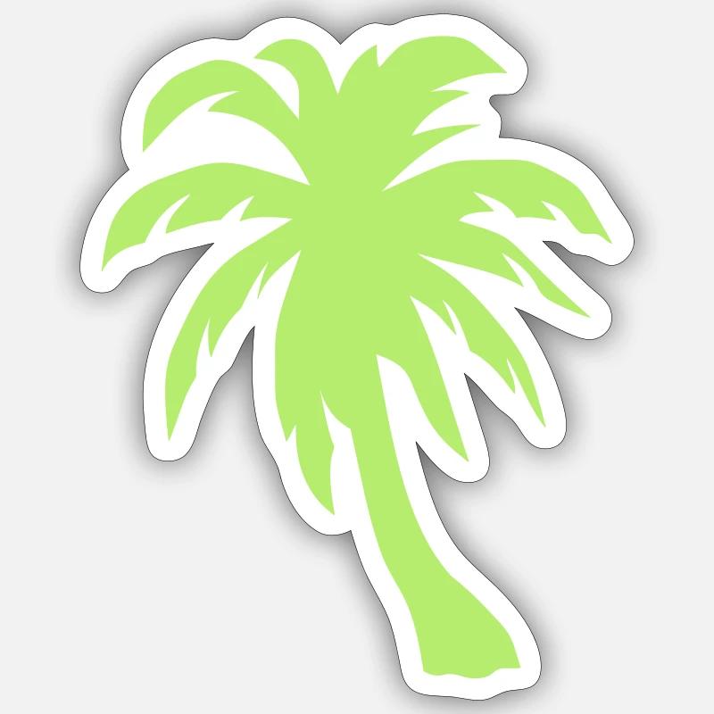 Palmen Baum Palmen - Sticker Größe S (10 x 10 cm) - Mattweiß