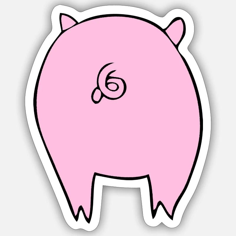 pigs butt - Sticker size S (10 x 10 cm) - white matte