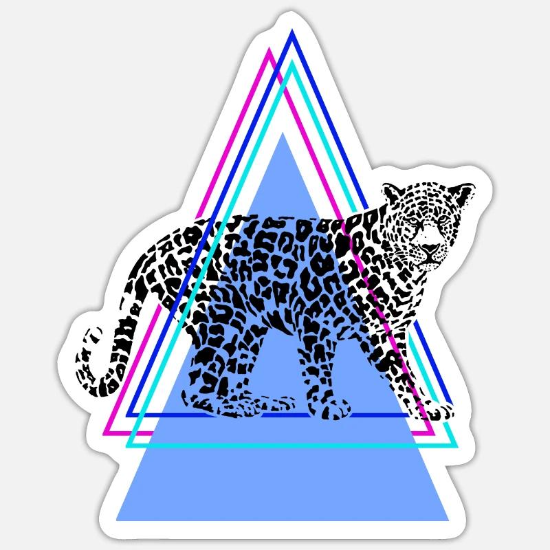 Guépard léopard prédateur chat jaguar - Sticker taille S (10 x 10 cm) - blanc mat
