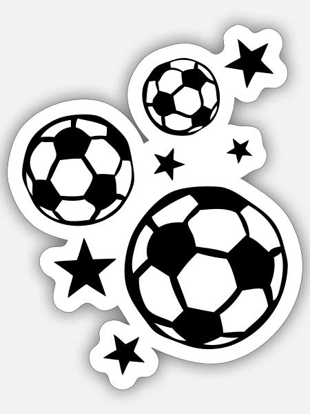 Fußball Fußball Sport stern - Sticker Größe S (10 x 10 cm) - Mattweiß