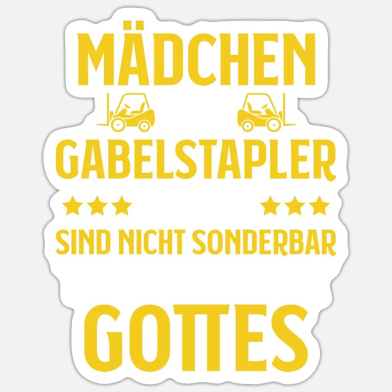Staplerfahrer Gabelstaplerfahrer Gabelstapler - Sticker Größe S (10 x 10 cm) - Mattweiß