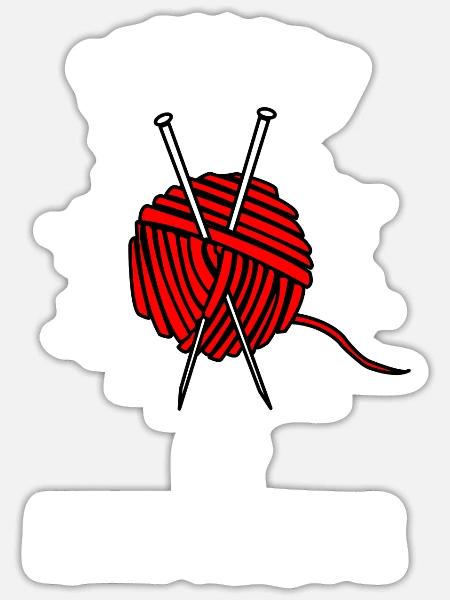 Stricken Nähen Handarbeit Geschenkidee - Sticker Größe S (10 x 10 cm) - Mattweiß