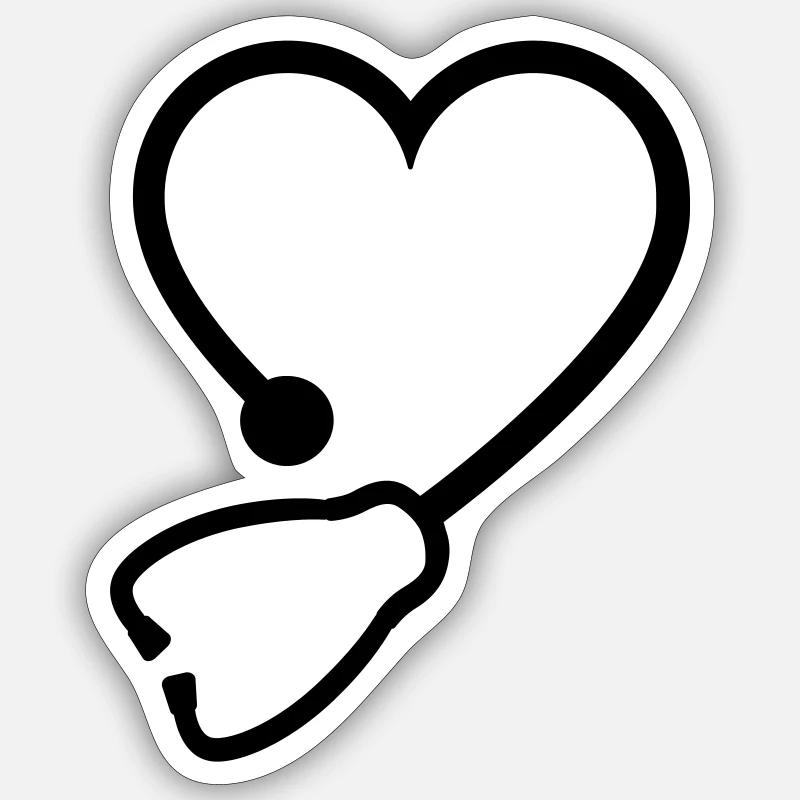 stethoscope - Sticker size S (10 x 10 cm) - white matte