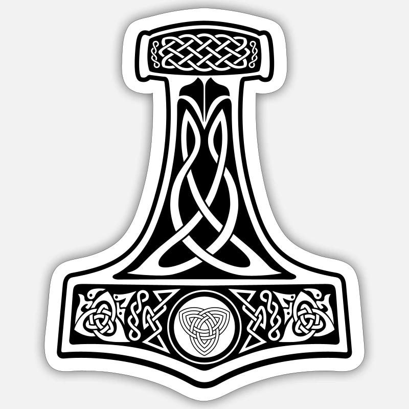Viking Mjollnir Thor Hammer Sticker Größe S (10 x 10 cm)