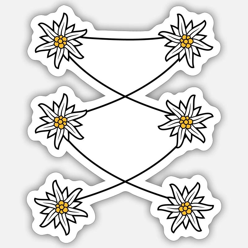 Tablier Dirndl Edelweiss Sticker taille S (10 x 10 cm)