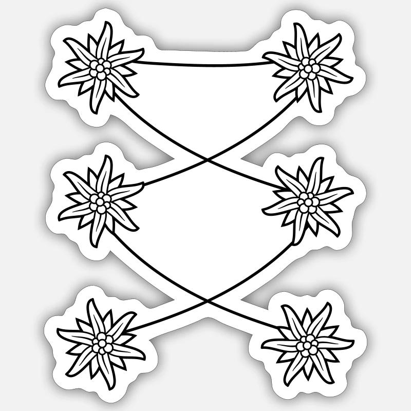 Edelweiss dirndl apron Sticker size S (10 x 10 cm)