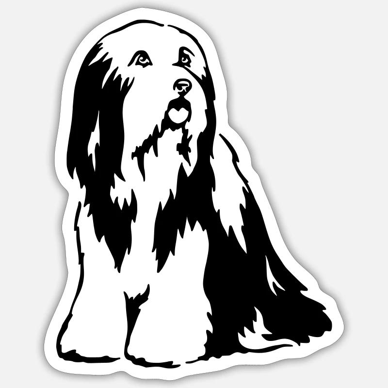 Bearded Collie Sticker taille S (10 x 10 cm)