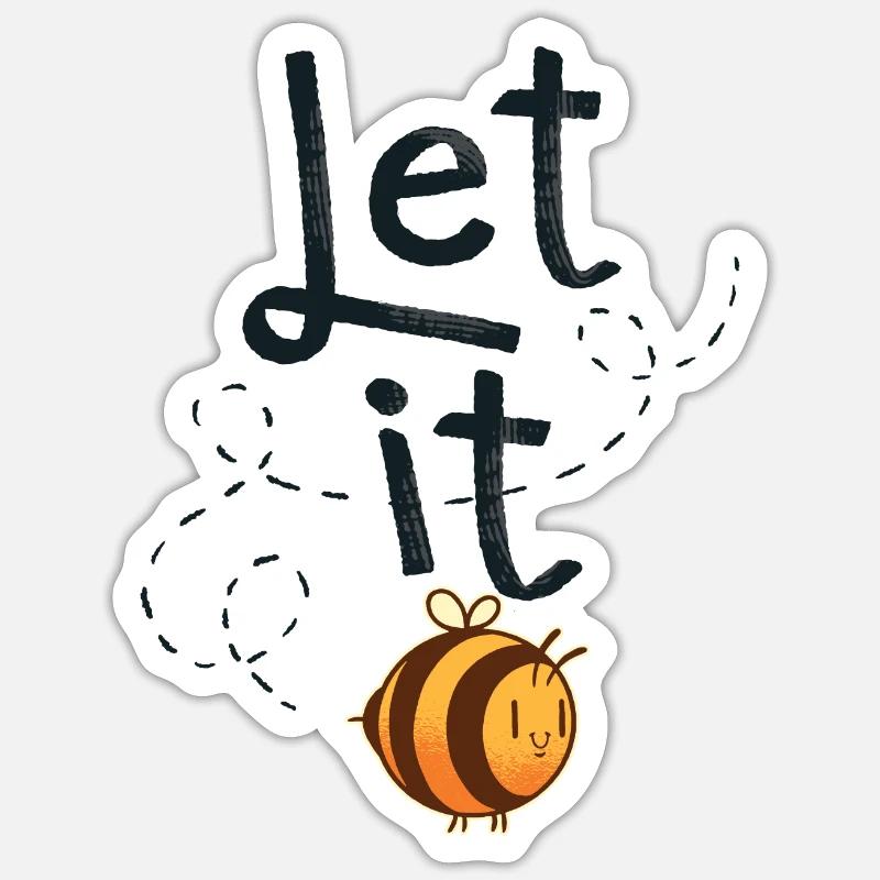 Beekeeper Bee Let it Bee - Sticker size S (10 x 10 cm) - white matte