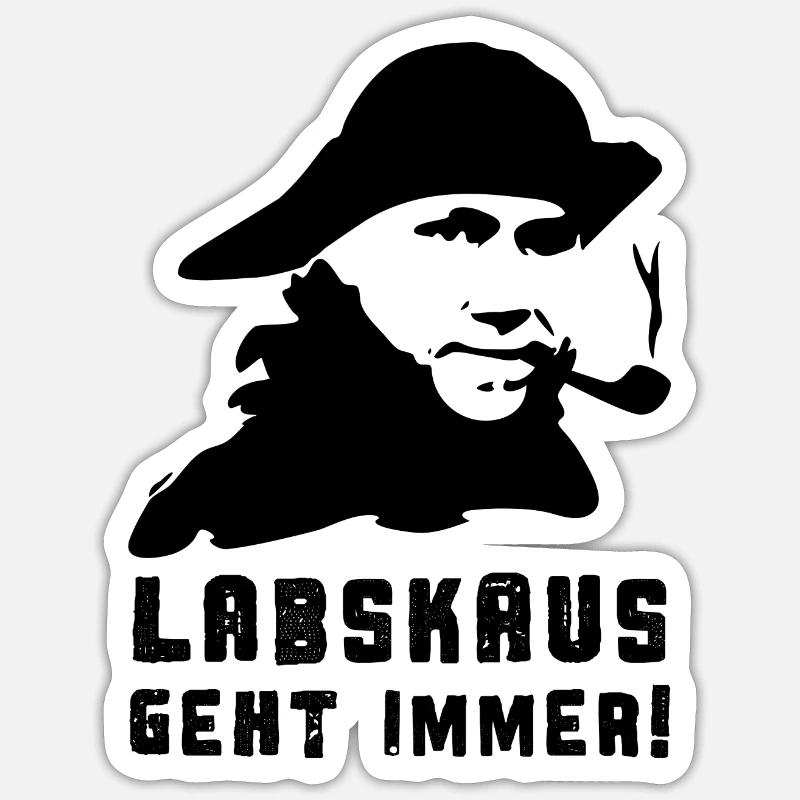Labskaus geht immer! - Sticker Größe S (10 x 10 cm) - Mattweiß