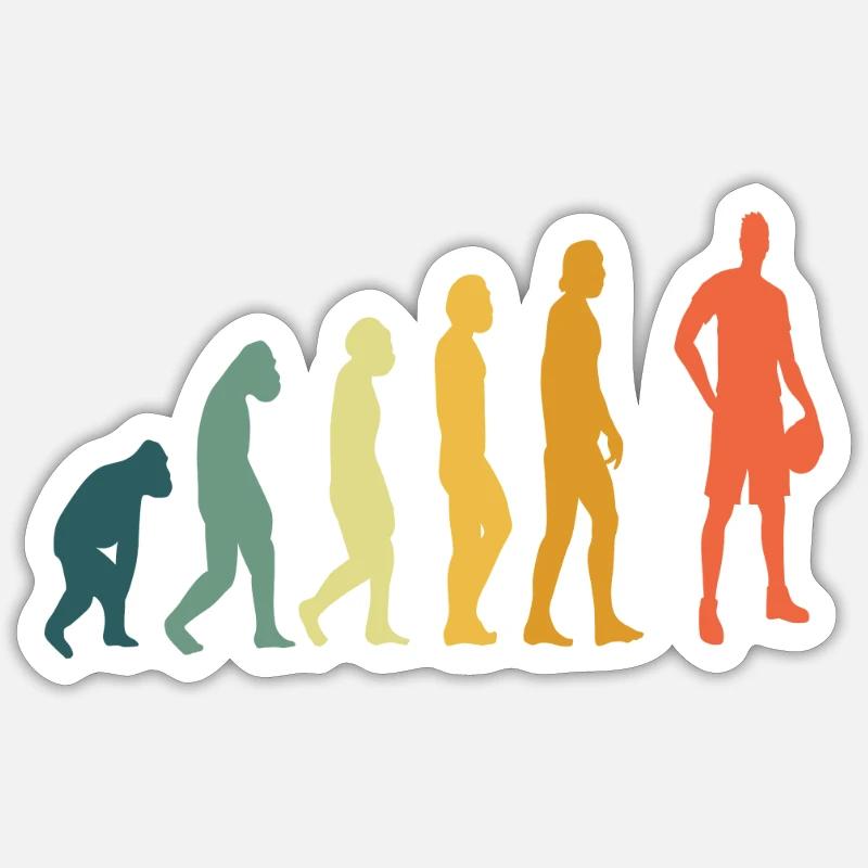 Basketball Retro Evolution Dunking - Sticker size S (10 x 10 cm) - white matte