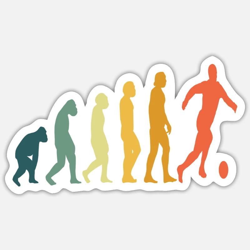 Fußball Retro Evolution Sticker Größe S (10 x 10 cm)