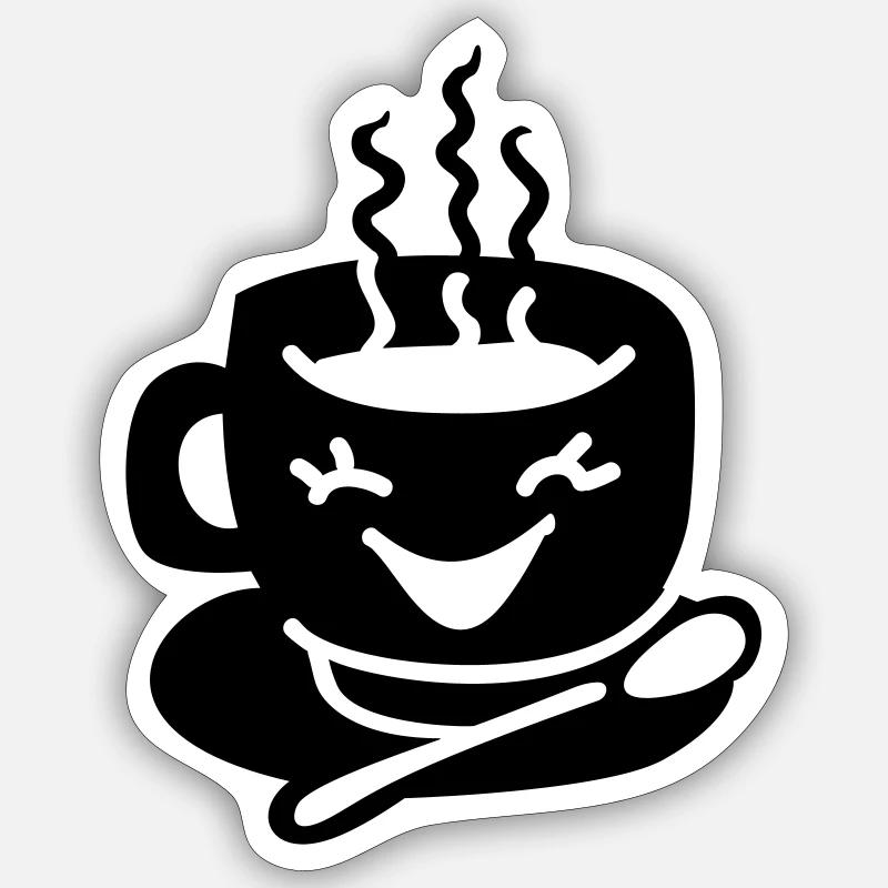 Kaffeetasse Liebe - Sticker Größe S (10 x 10 cm) - Mattweiß