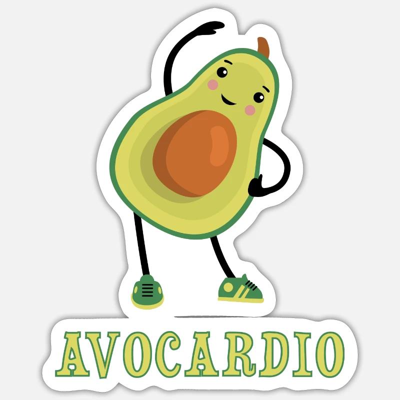 avocardio funny - Sticker taille S (10 x 10 cm) - blanc mat