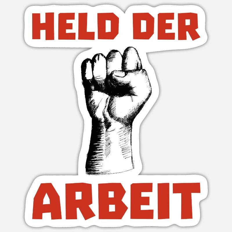 Held der Arbeit Beruf Geschenk Sticker Größe S (10 x 10 cm)