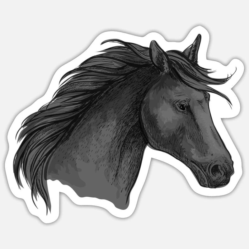 Pferd - Sticker Größe S (10 x 10 cm) - Mattweiß