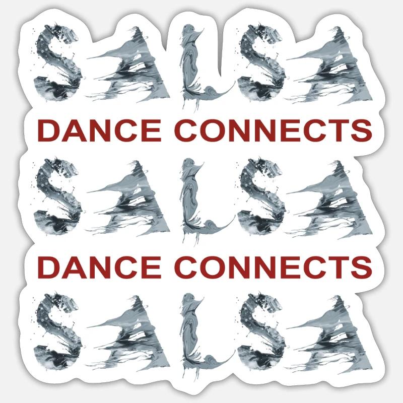 SALSA DESIGN ABSTRAKT - Sticker Größe S (10 x 10 cm) - Mattweiß