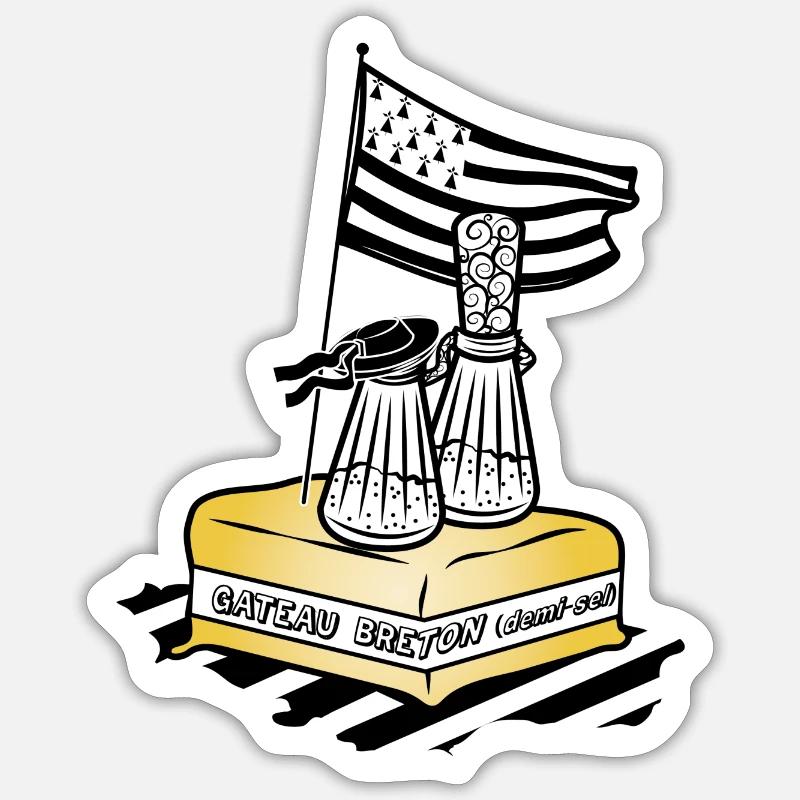 Breton cake - Sticker size S (10 x 10 cm) - white matte