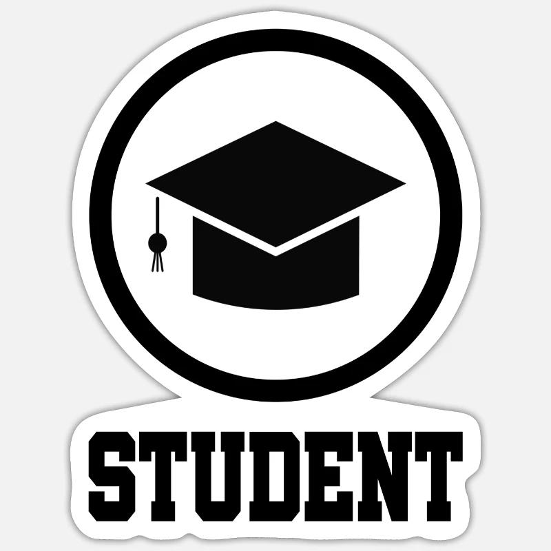 Student studying uni Sticker size S (10 x 10 cm)